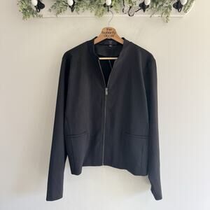 J Crew 365 Black Zipped Pocketed Long Sleeve Breathable Classic Jacket Size 14